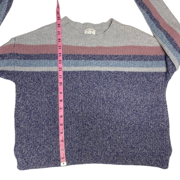 Hippie Rose Marled Striped Long Sleeve Sweater Small Pink Blue Purple Gray NWOT - Picture 7 of 9